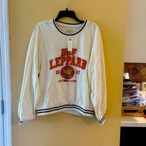 Anthro Pilcro Cream Graphic Sweatshirt